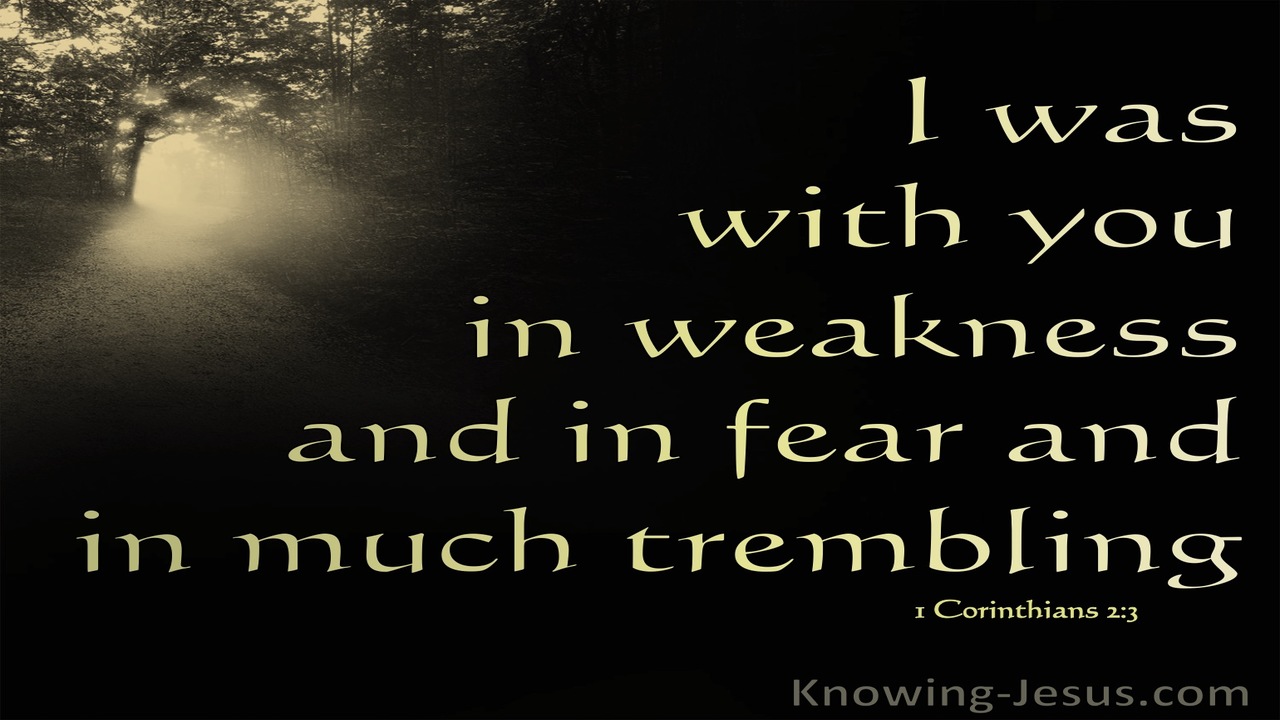 1 Corinthians 2:3 With You In Fear, Weakness And Trembling (brown)